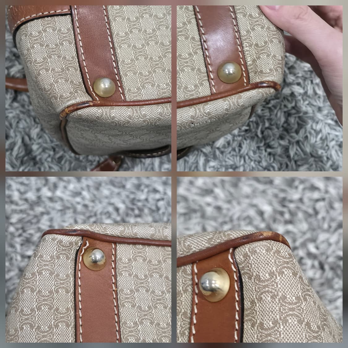 셀린느 빈티지 마카담 보스턴백 30 여행가방 베이지  상품이미지6