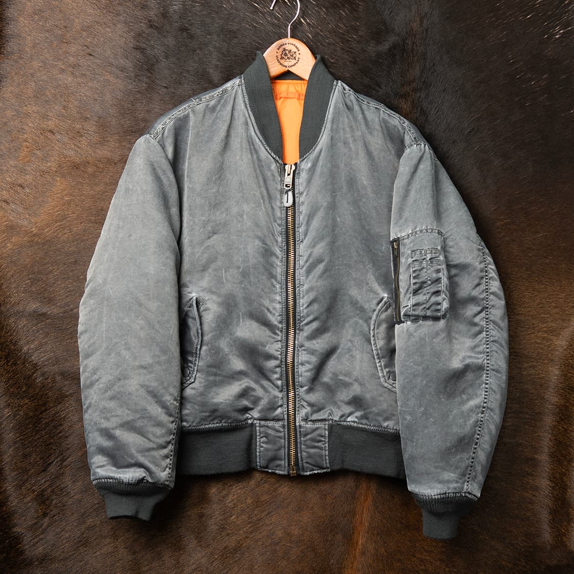 [M] 00s MACHOPE MA-1 플라이트 자켓 워시드 그레이  상품이미지1