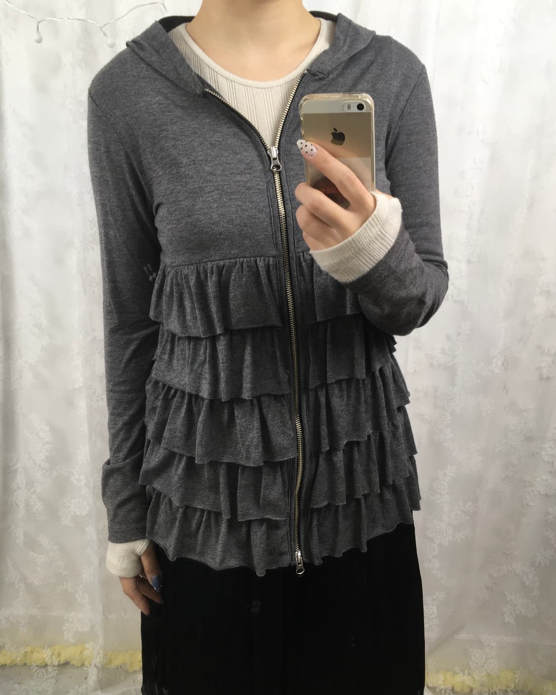 Cancan Tiered Hoodie Zip-Up 상품이미지9