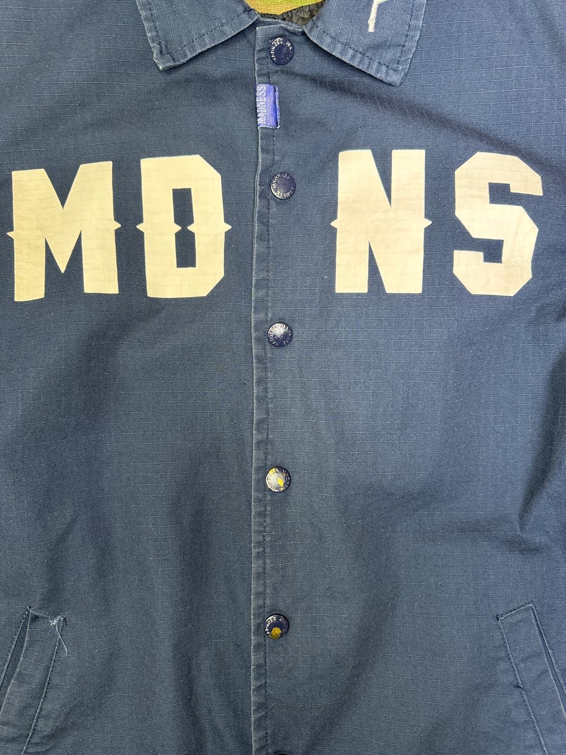 빈티지 매드니스 MADNESS 립스탑 MDNS 스펠아웃 코치자켓 XL 상품이미지3