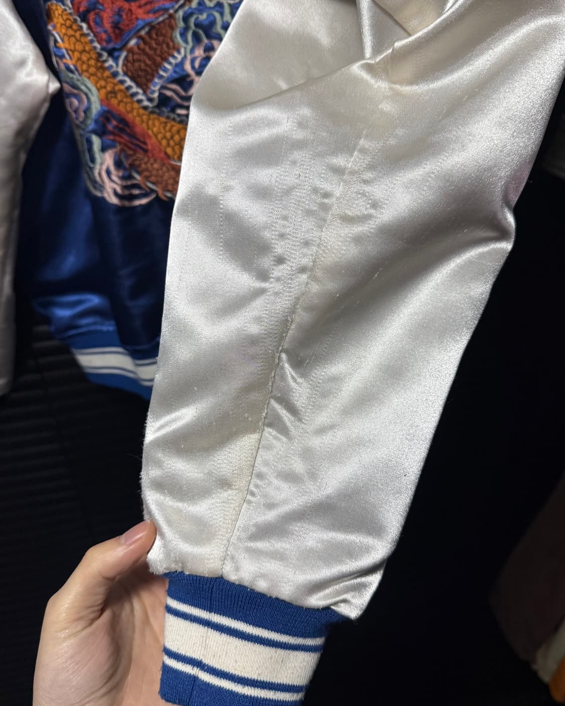 언더에어 블루 파랑 일본 재팬 용 드래곤 스카쟌 스카잔 점퍼 블루종 봄버 상품이미지5