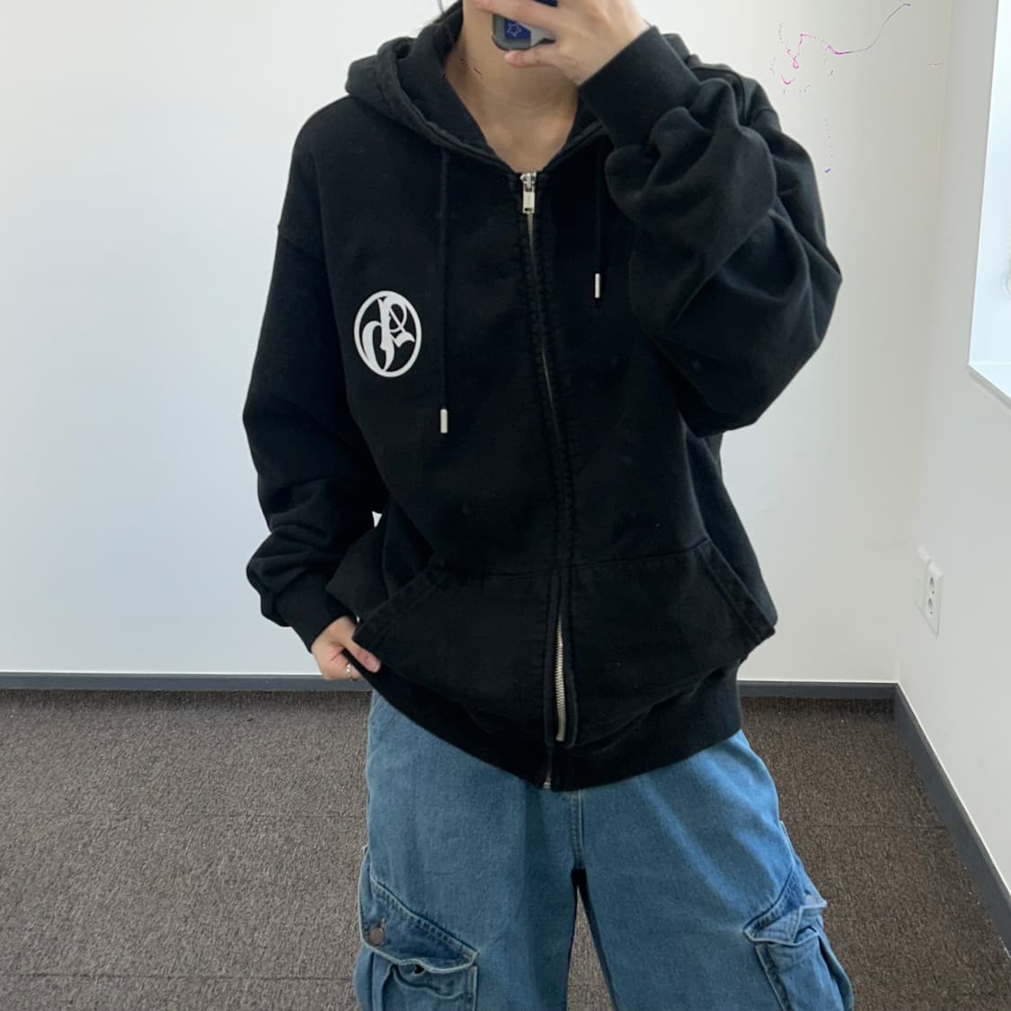 Acme de la vie 아크메드라비 백 스펠아웃 로고 후드집업 상품이미지1