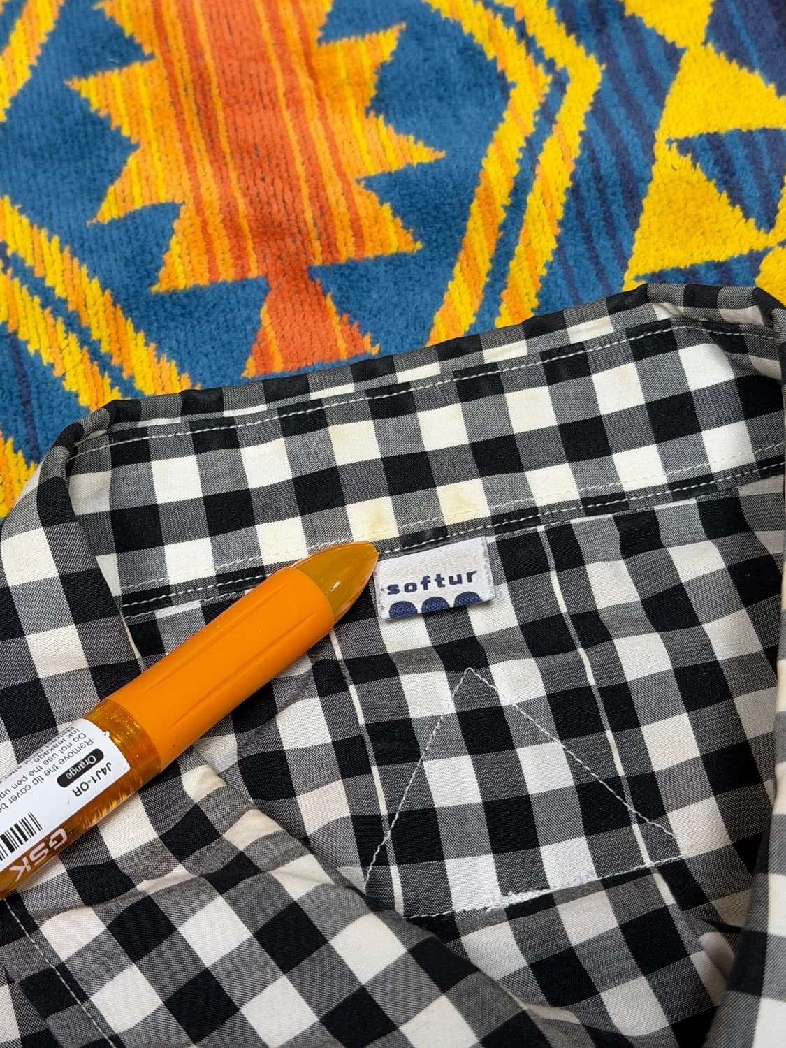 GINGHAM WIDE SHIRT BLACK  상품이미지4