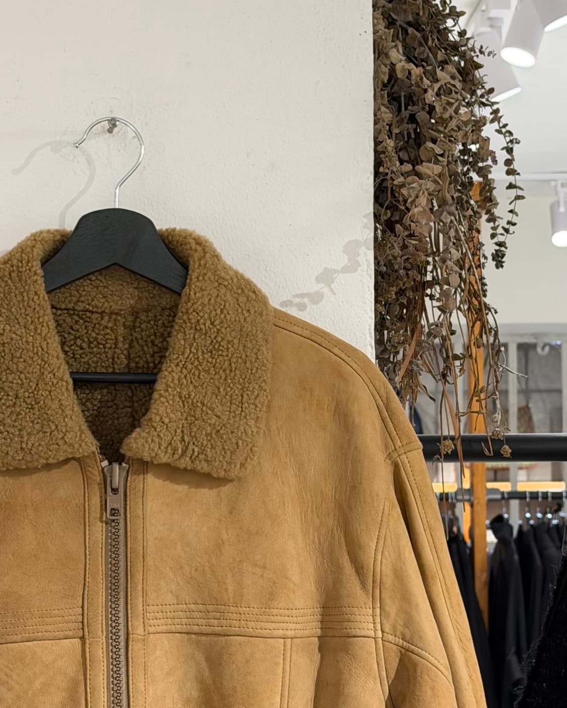 빈티지 그레잇 초이스 베이지 뉴질랜드 양가죽 집업 무스탕 상품이미지3