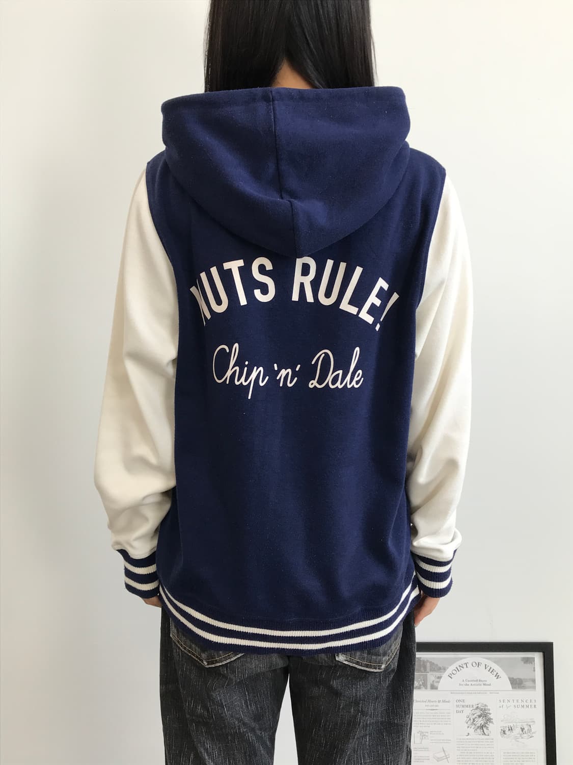 Disney Chip Dale Varsity zip Hoodie 상품이미지3