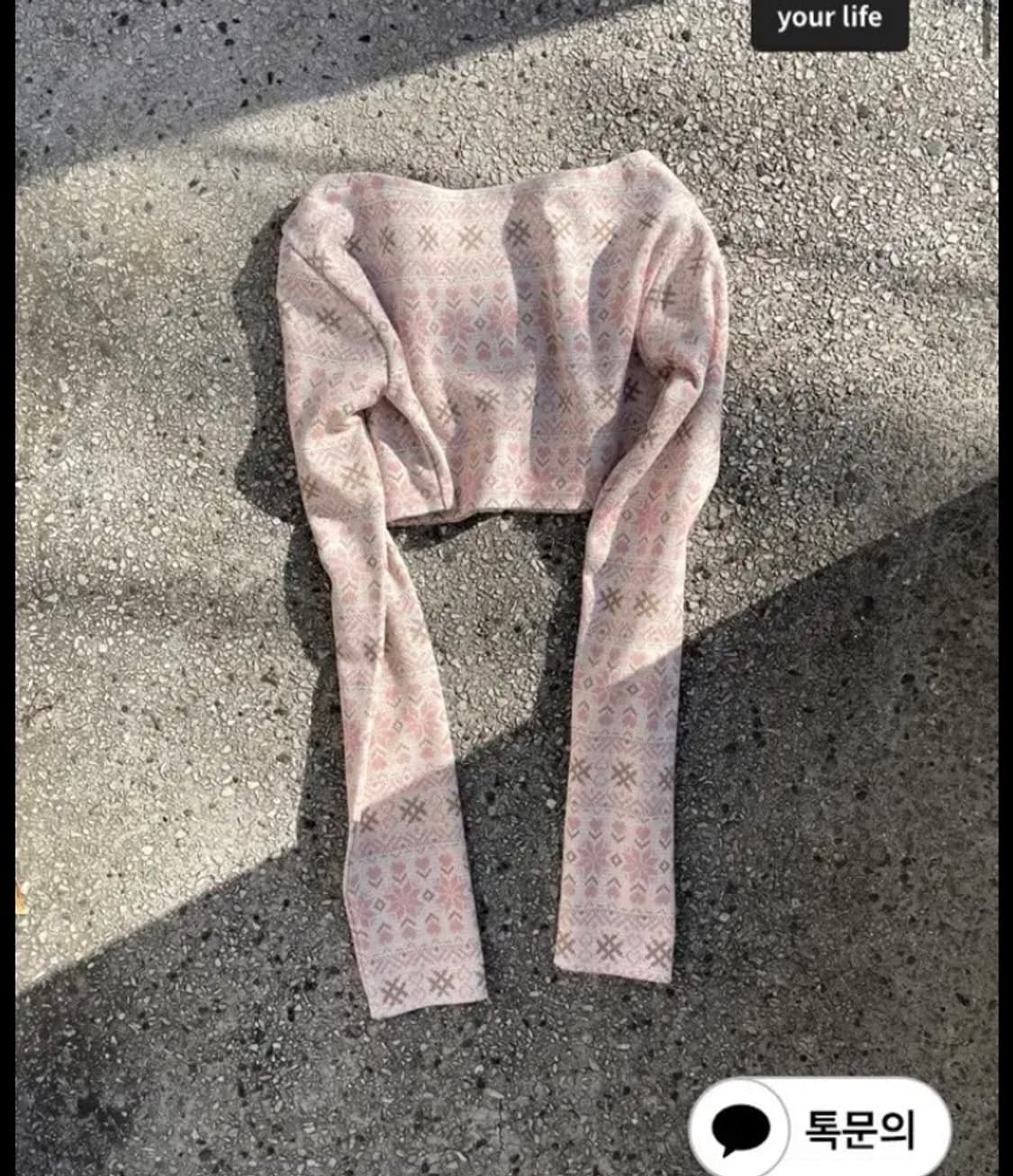 동은 스노우 러브 자카드 스웨터 핑크 2 상품이미지3