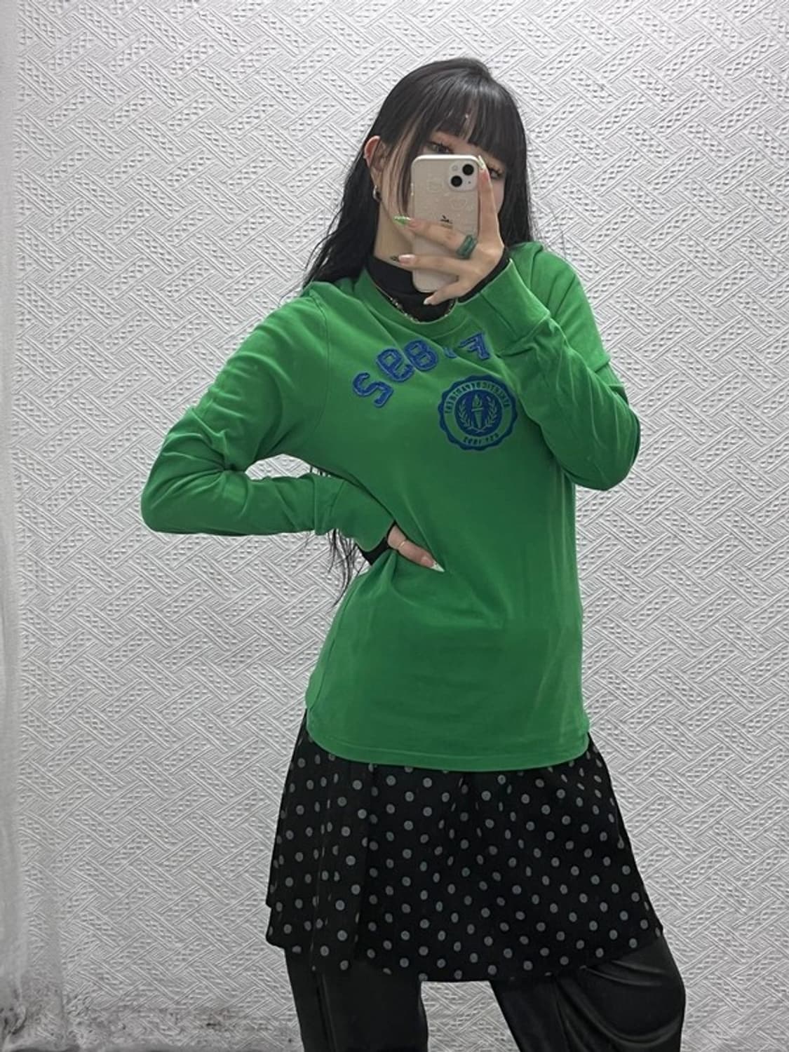 아베크롬비 레트로 빈티지 Y2K 그린 롱슬리브 M C09084 상품이미지2