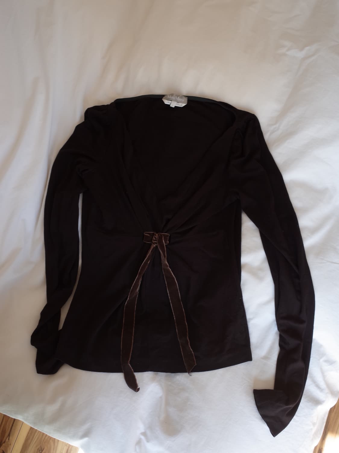 막스마라 딥 브이넥 리본 타이 탑 상품이미지7