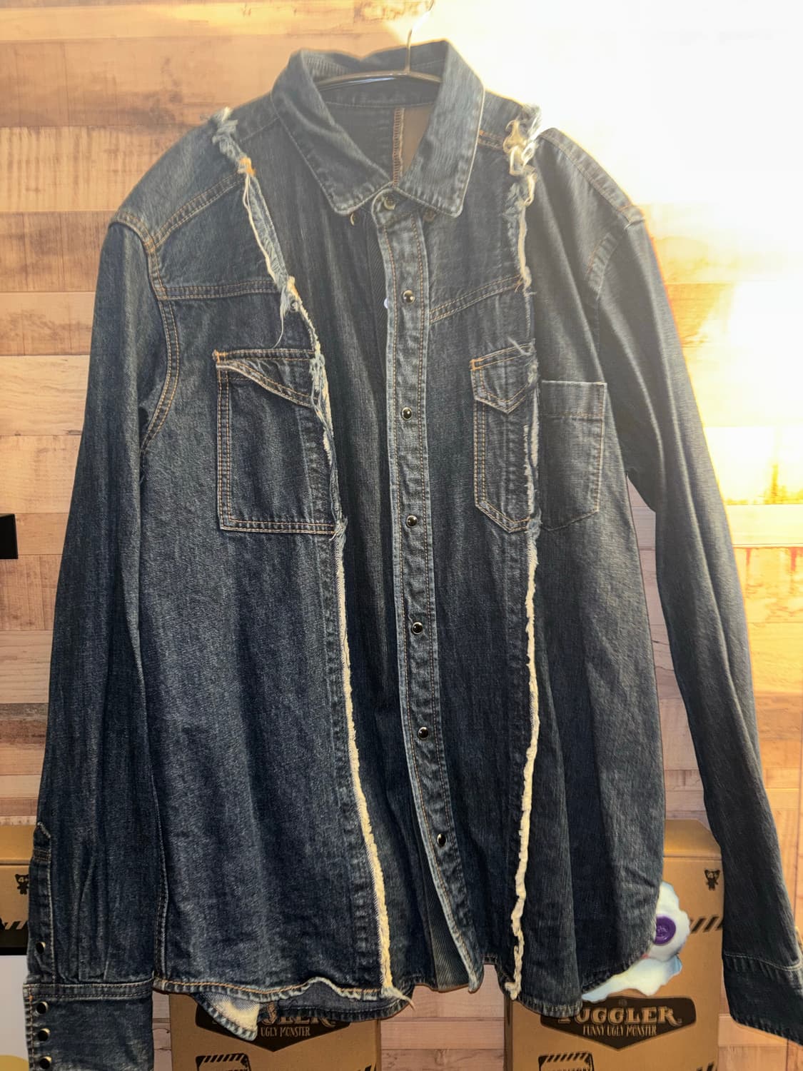 Sacai 17fw 해체 데님 셔츠 상품이미지1