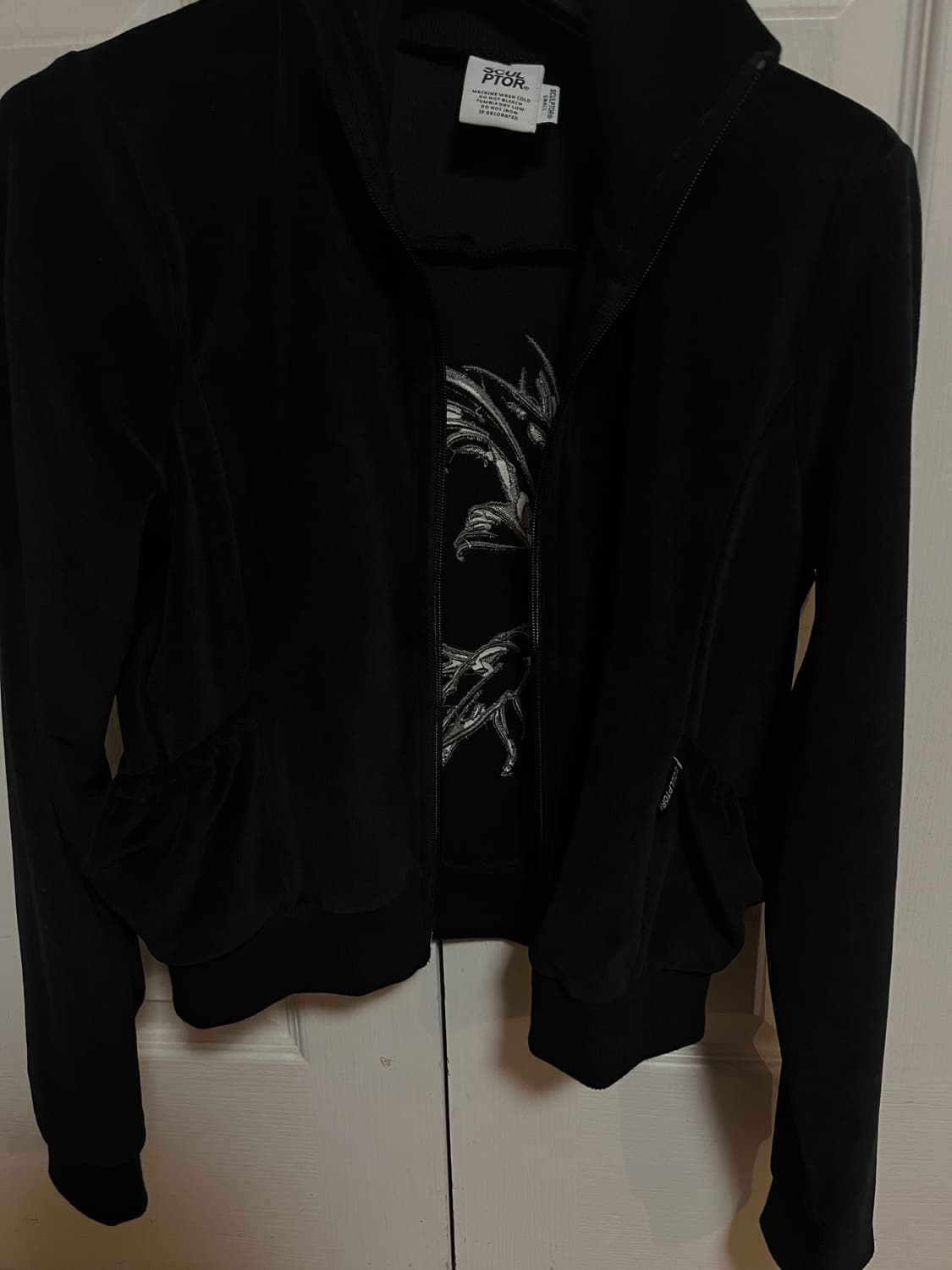 스컬프터 자수 벨벳 트레이닝 집업 상품이미지4