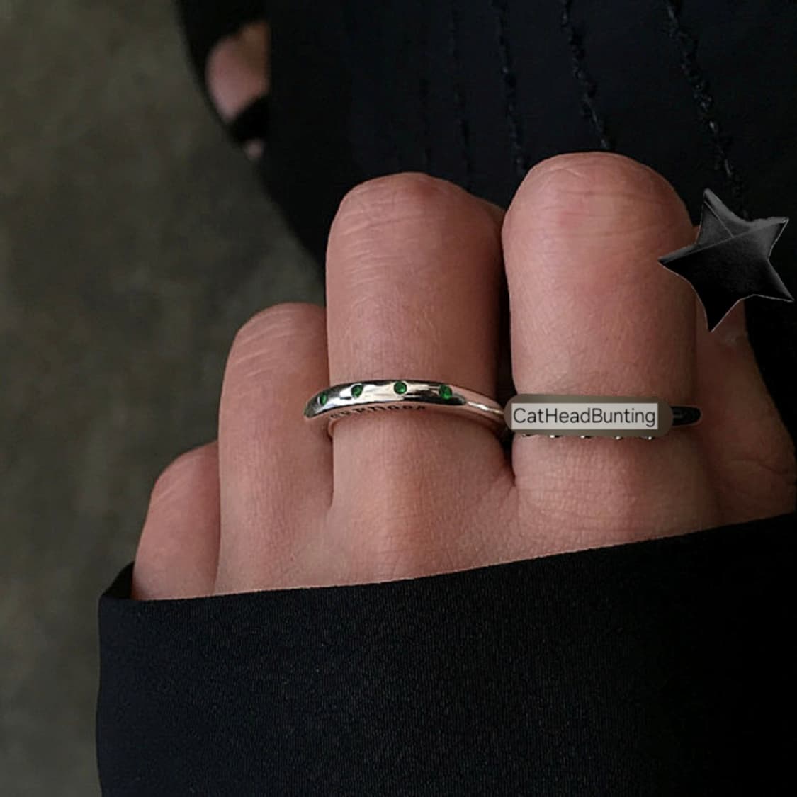 UNISEX_실버925 그린 오닉스 링 반지 [쿨거반택포] 상품이미지6