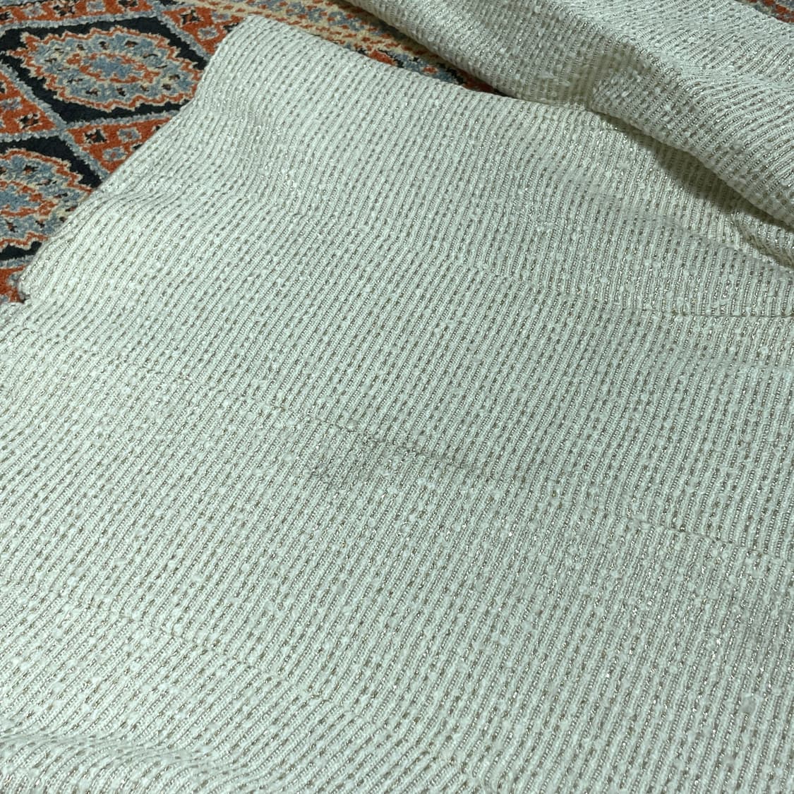 일본 빈티지 화이트 트위드자켓 여성40 상품이미지8