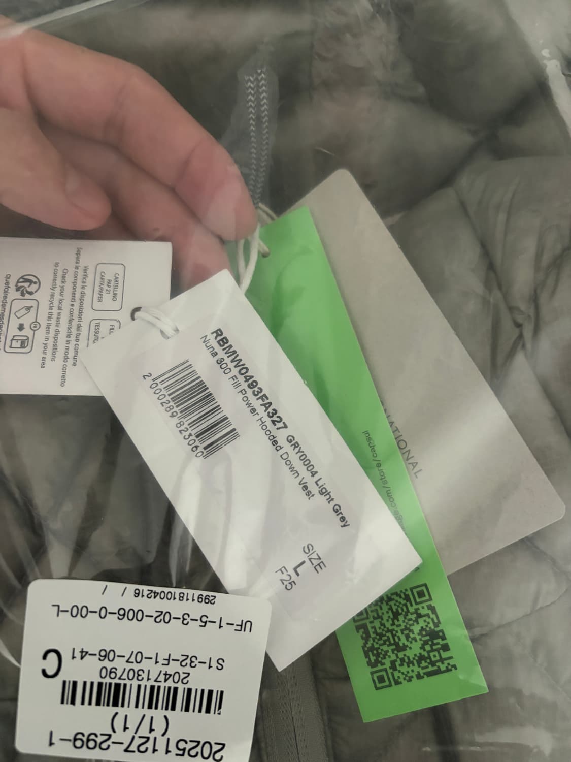 로아 하이킹 누나 800 후드 다운 패딩 베스트 그레이 L 상품이미지2