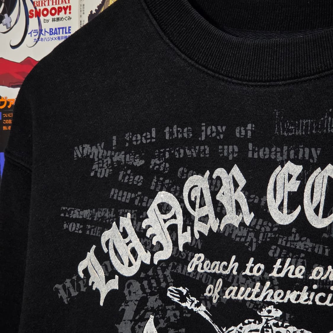 JPN 펑크 레터링 프린팅 블랙 맨투맨 상품이미지3