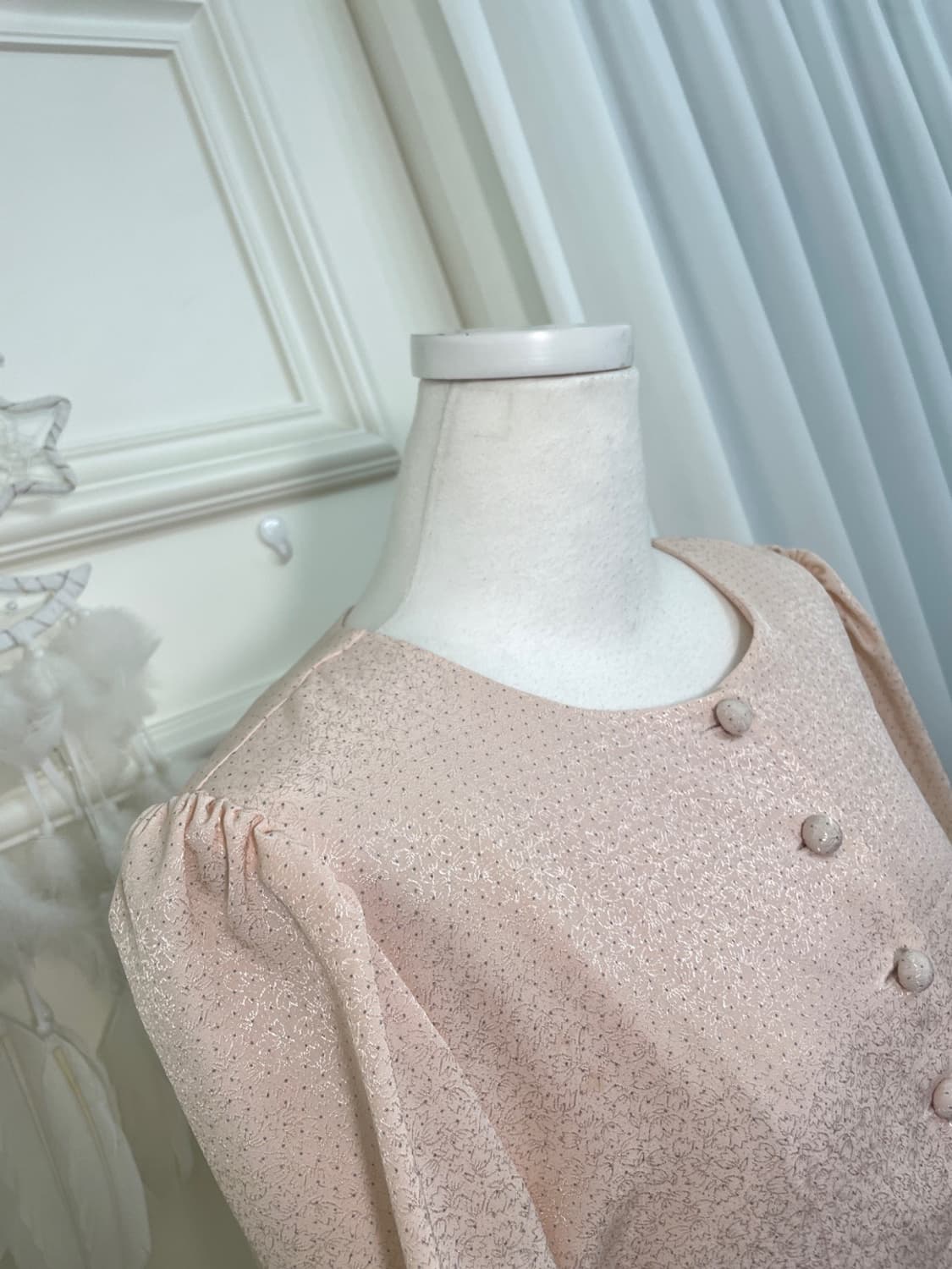 coral pink silver dot ruffle jacket opc 상품이미지6