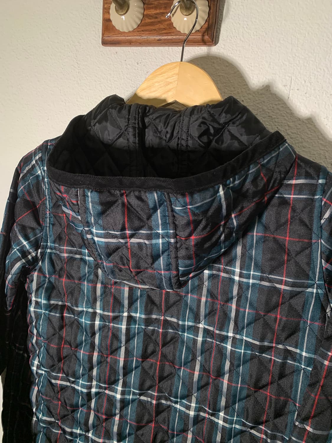 레이빔즈 타탄체크 버튼 퀼팅자켓 상품이미지5