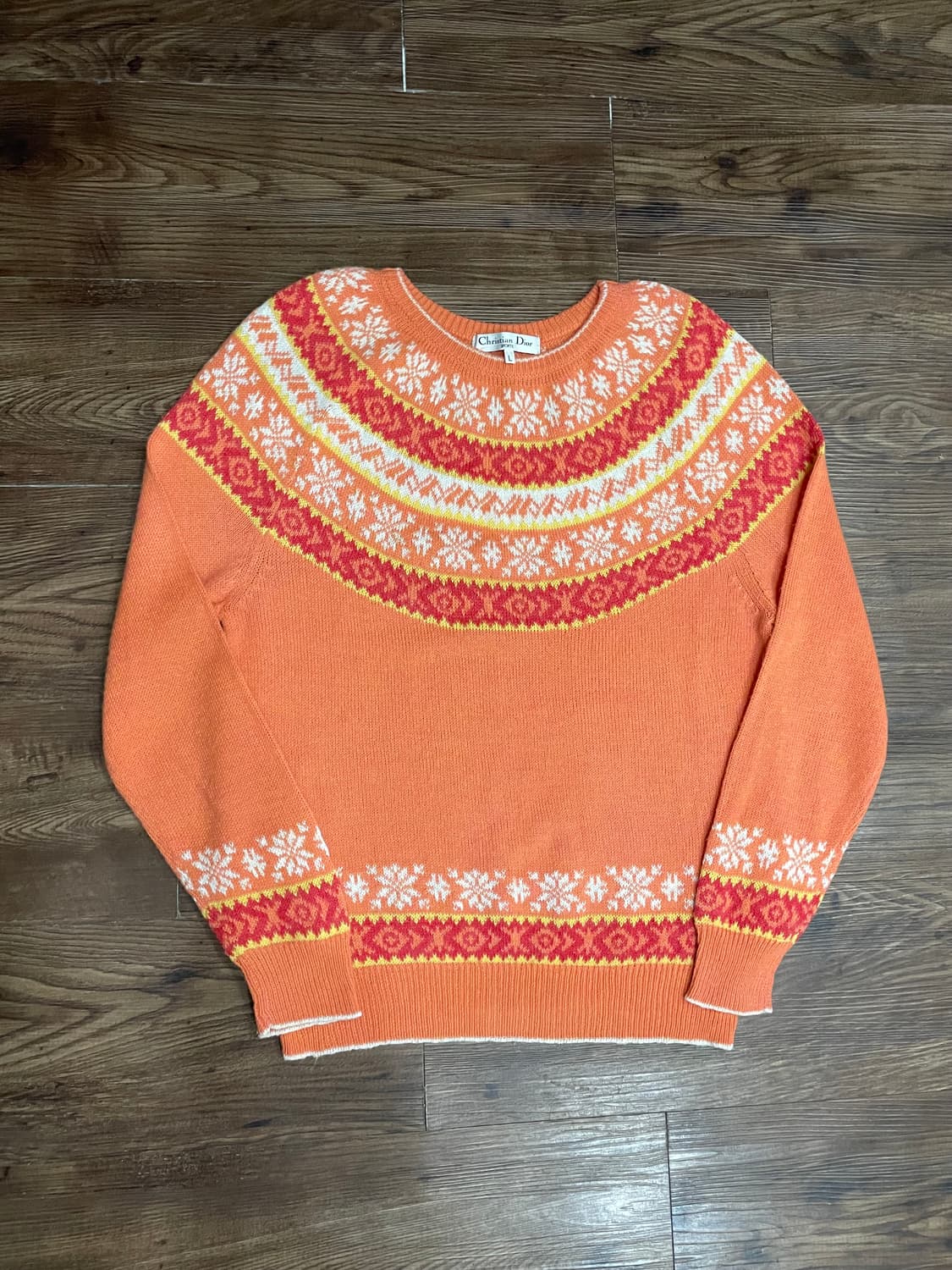 90s Christian Dior Fair Isle Knit Sweate 상품이미지1