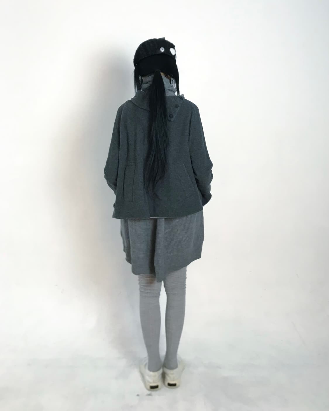 Grey wrap top + high neck knit onepiece 상품이미지5
