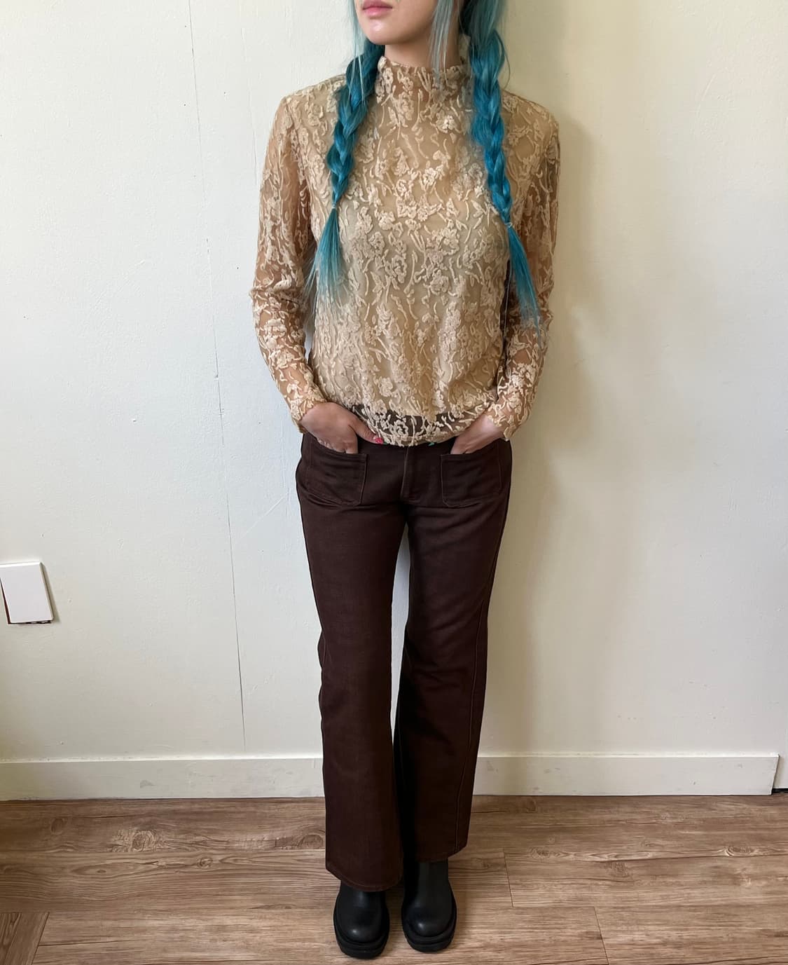 KATHARINE 아카이브 브라운 데님진 상품이미지5