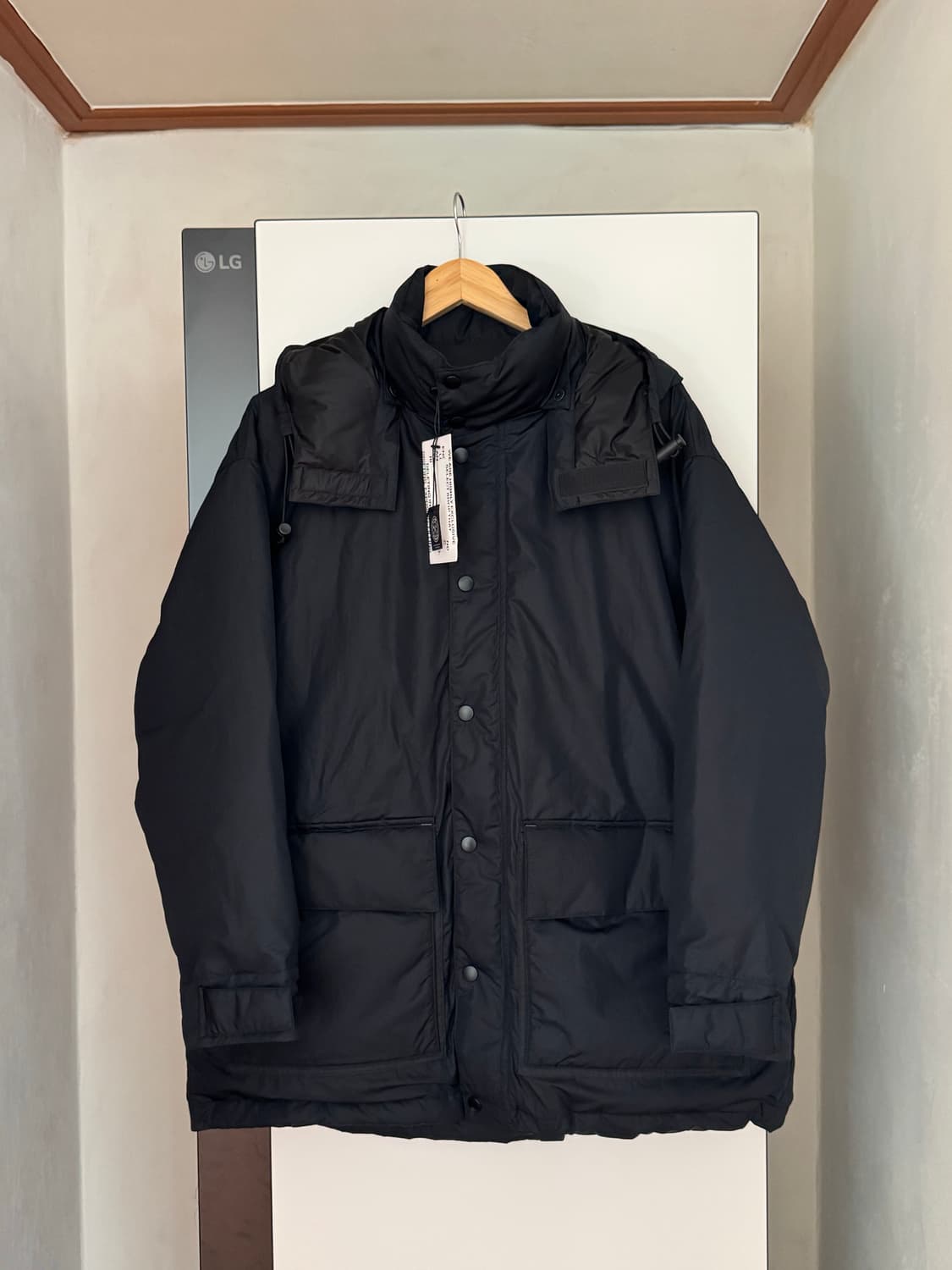 포터 클래식 쉰 나일론 다운자켓 패딩 블랙 2 상품이미지4