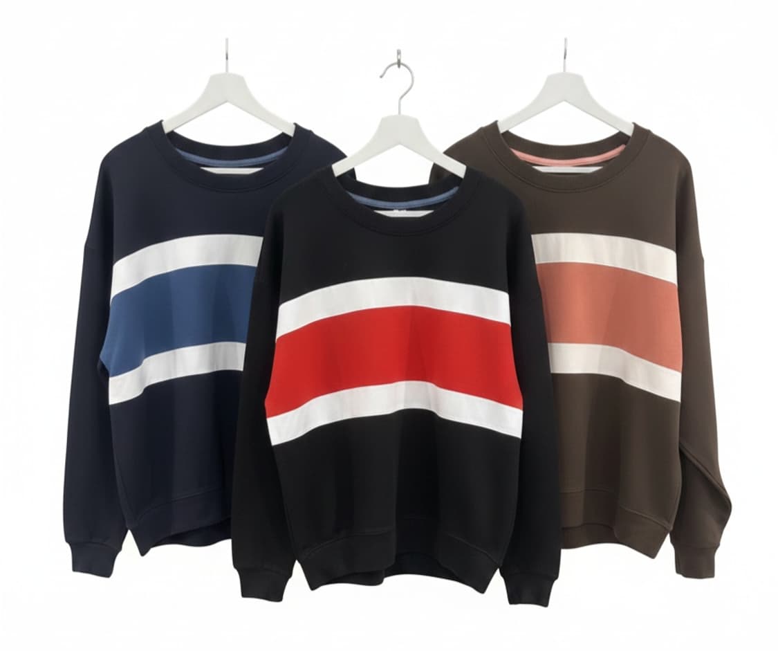 스트라이프 공용 맨투맨 새상품 상품이미지4