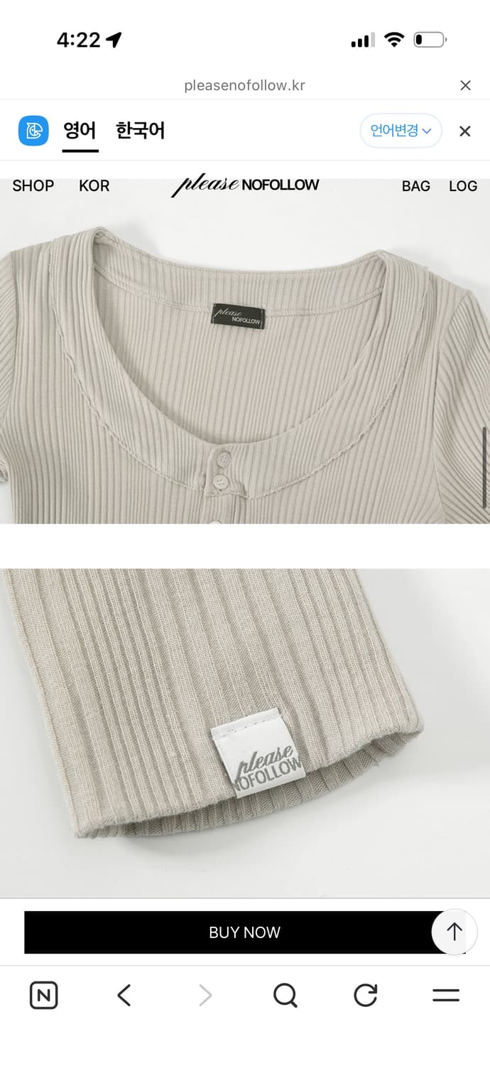 Tanny Button Ribbed Longsleeve Top 상품이미지3