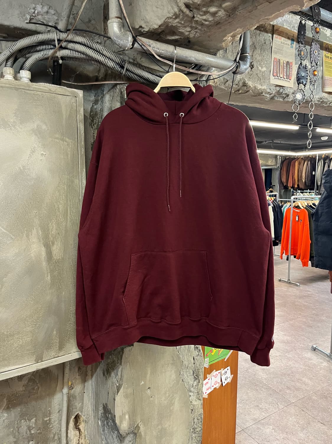 챔피온 기모 후드티 버건디 2XL #csz2396  상품이미지1