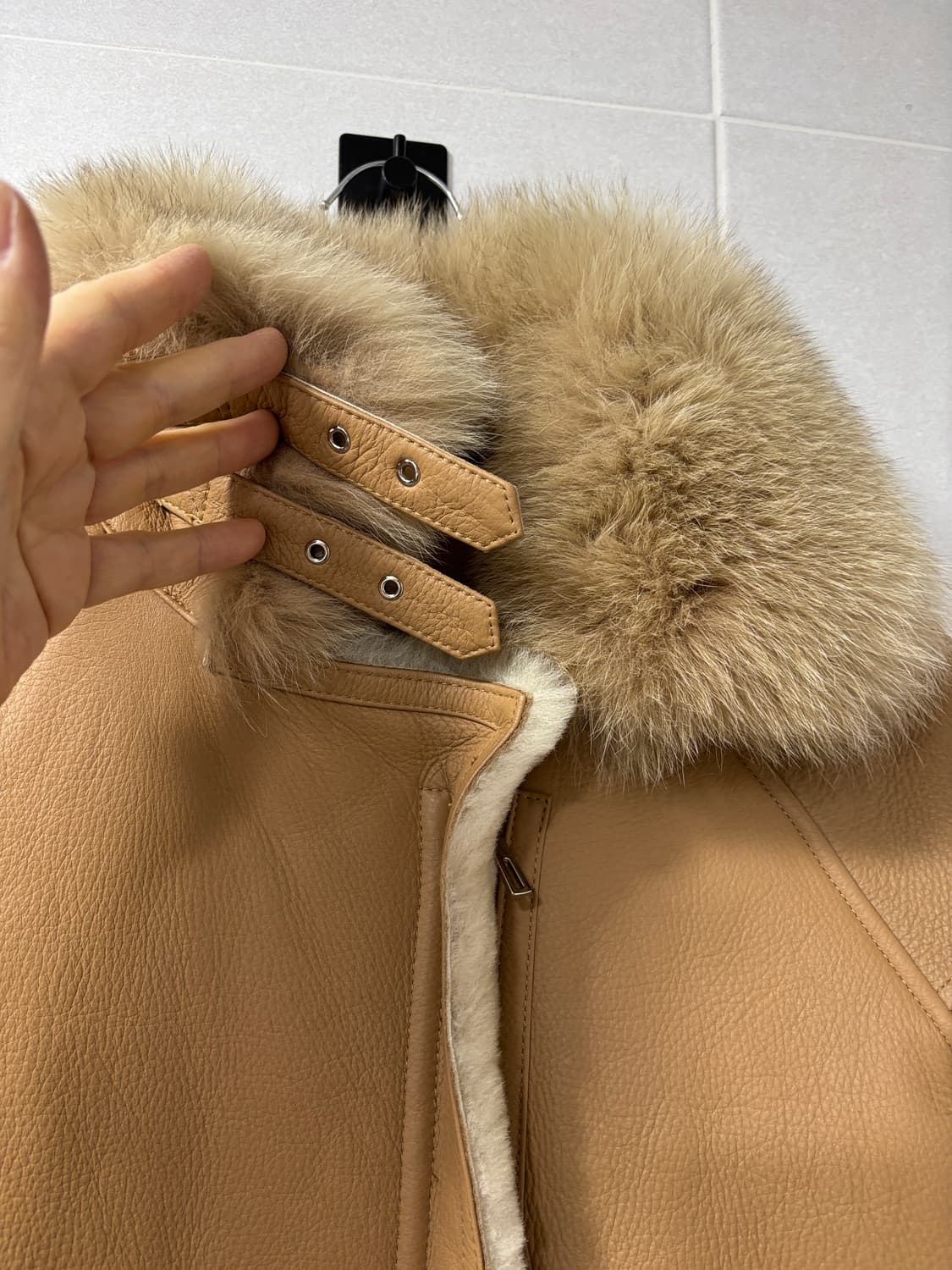 폭스배색 양털 라이더 상품이미지2