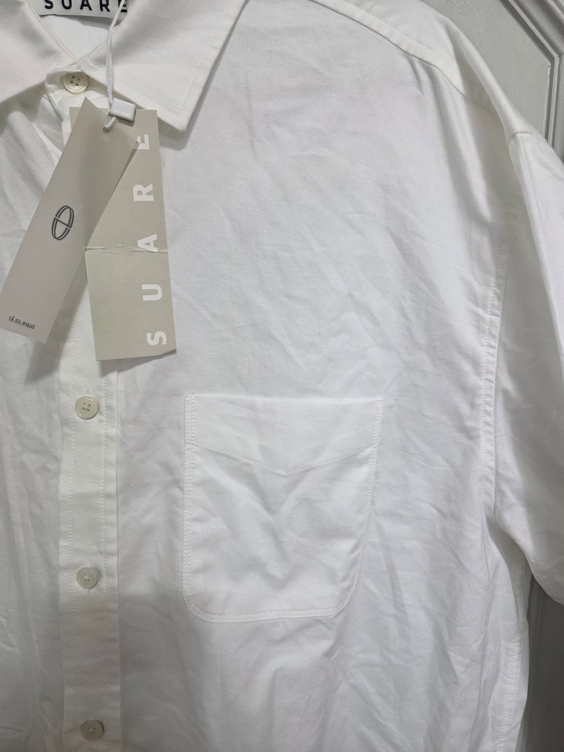 [새제품] 수아레 화이트 옥스포드 셔츠 L 상품이미지3
