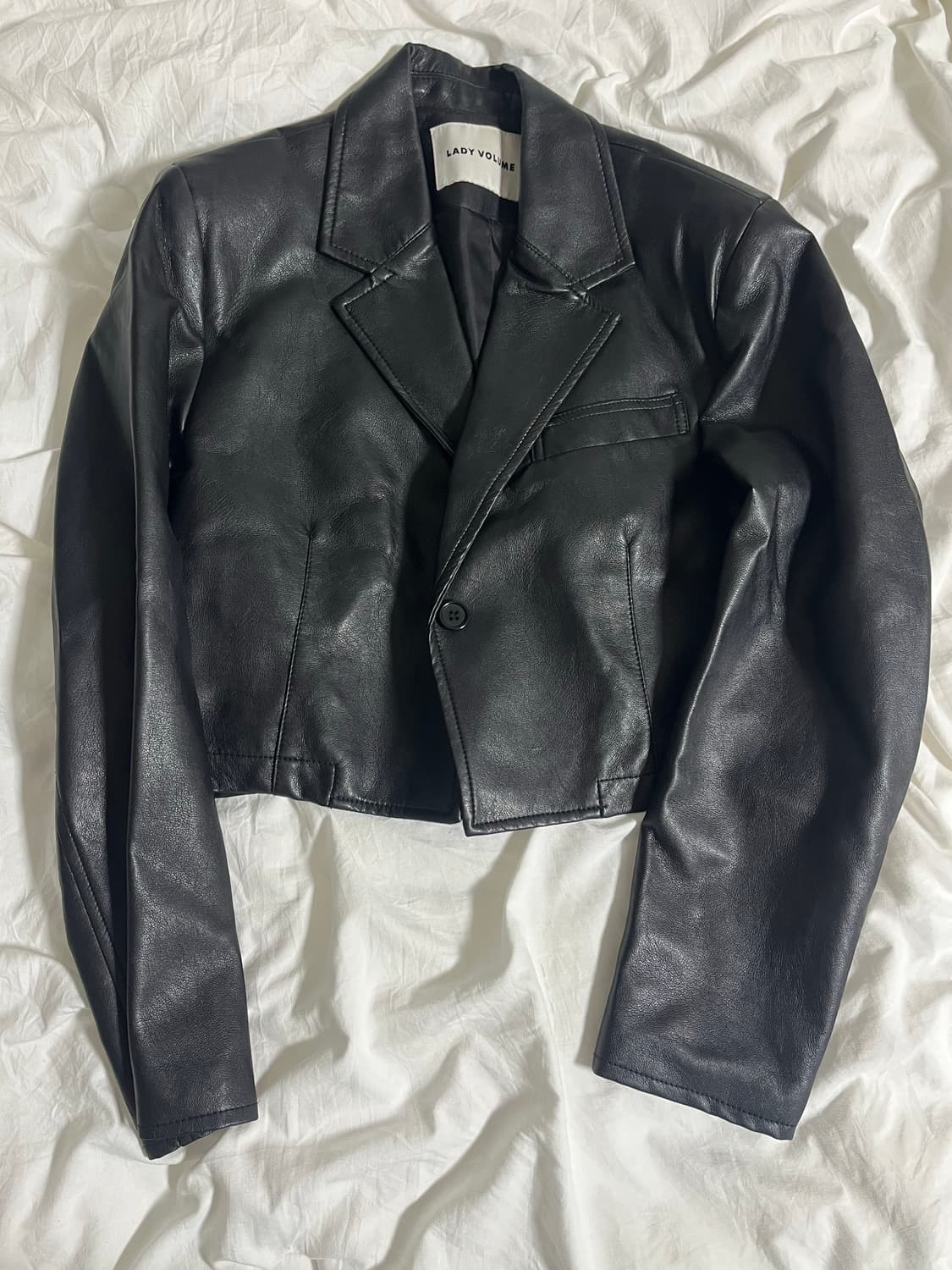 크롭 가죽자켓 상품이미지1