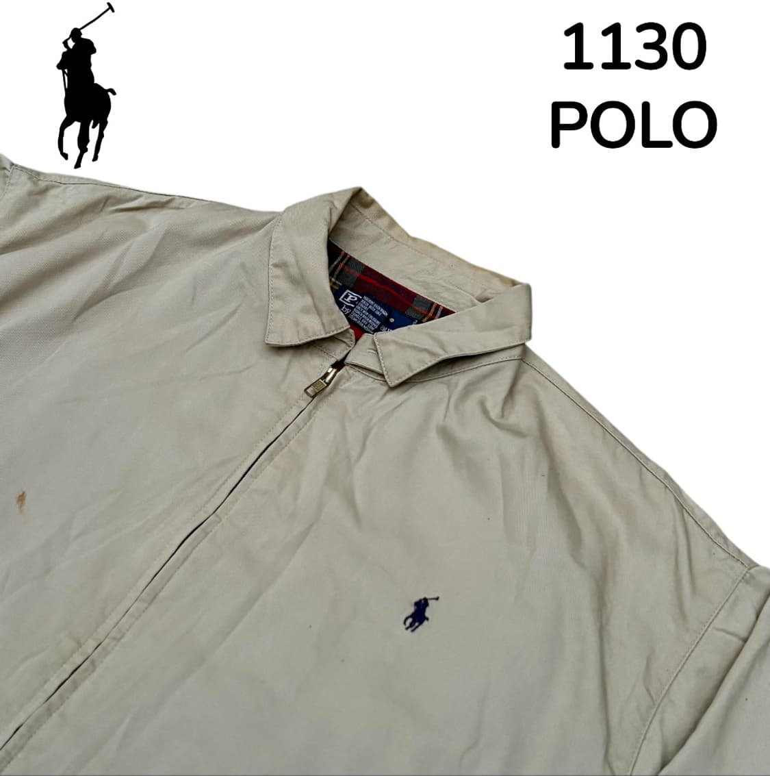 90s 폴로 베이지 블루종 M 상품이미지4