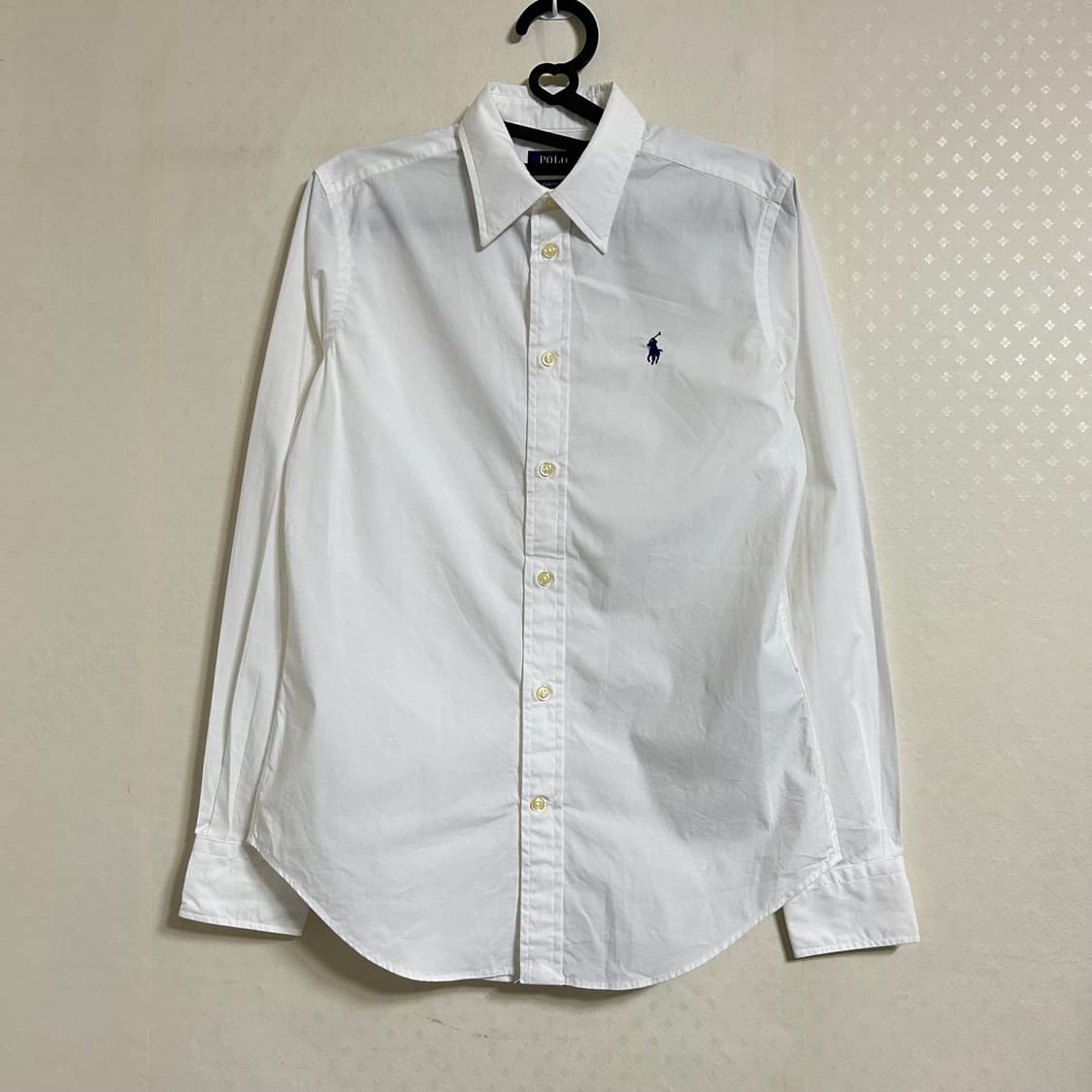 폴로 랄프로렌 신형 큐알 솔리드 셔츠 화이트 S  상품이미지4