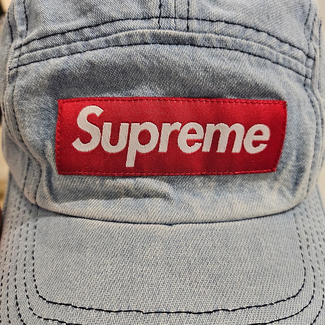 정품 슈프림 데님 캠프캡 모자 상품이미지2