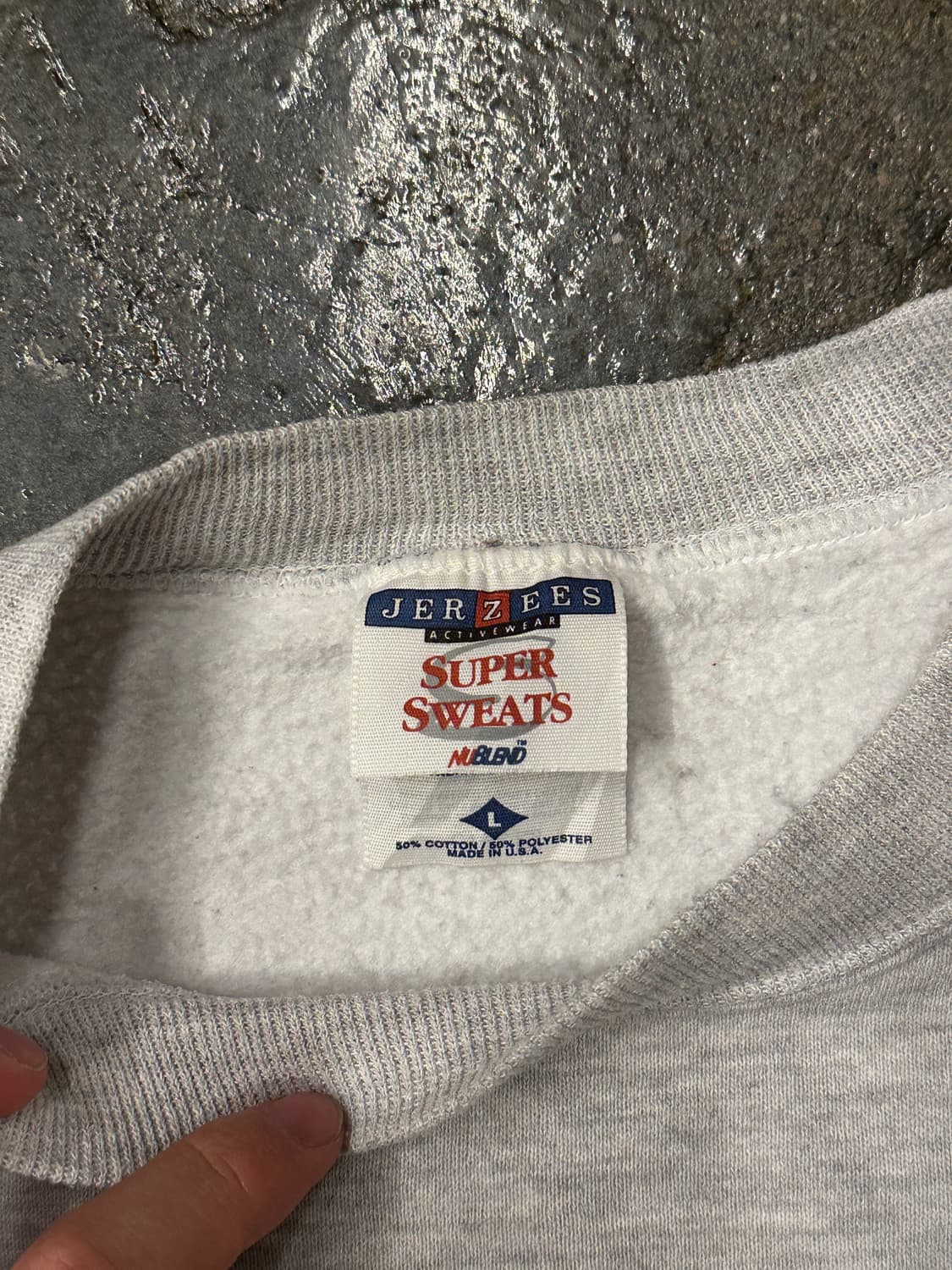 90s Jerzees 50/50 져지스 ARMY 맨투맨 스웻셔츠 L 상품이미지3