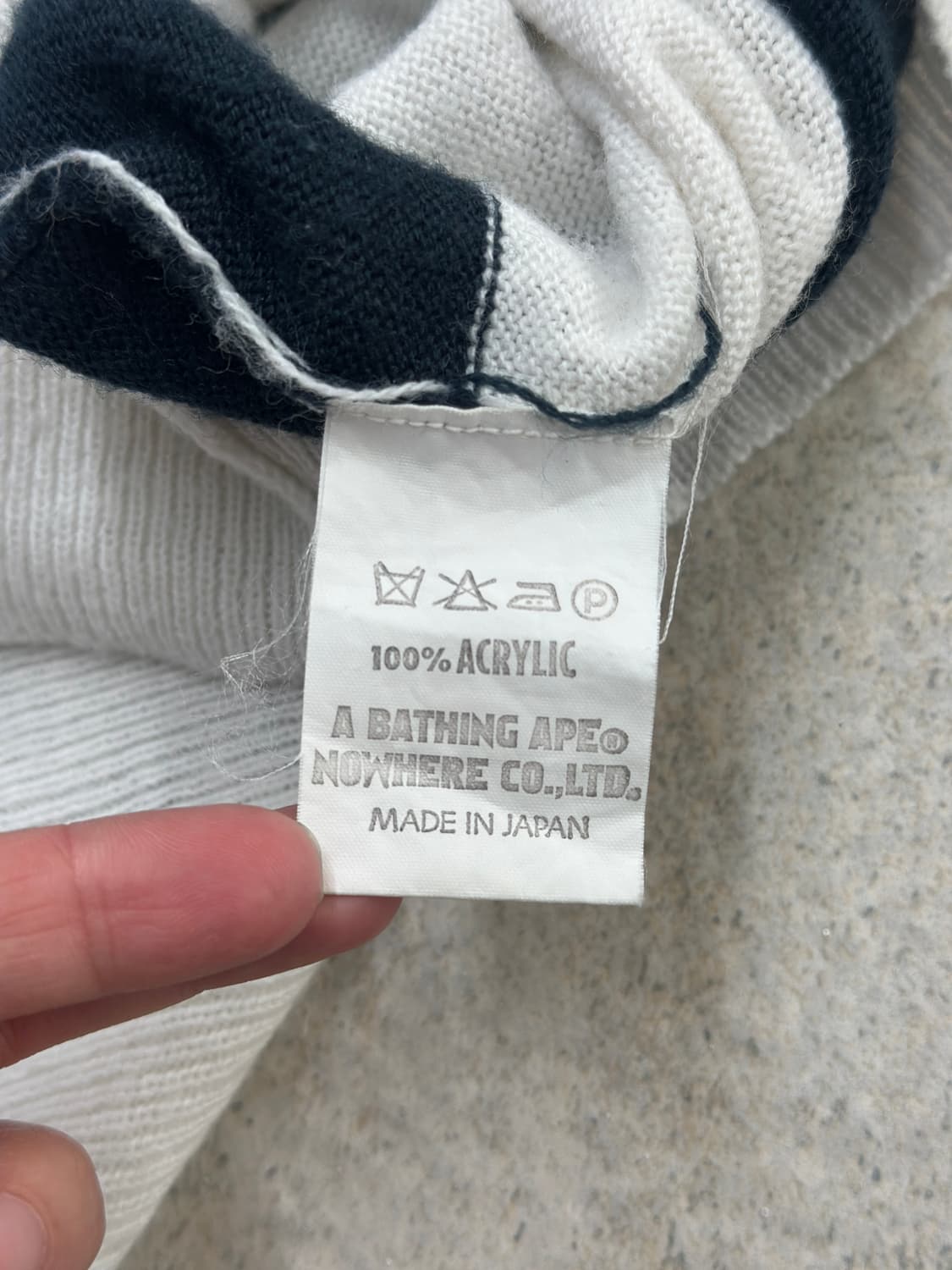 베이프 스트라이프 미니사루 7부 니트  상품이미지10