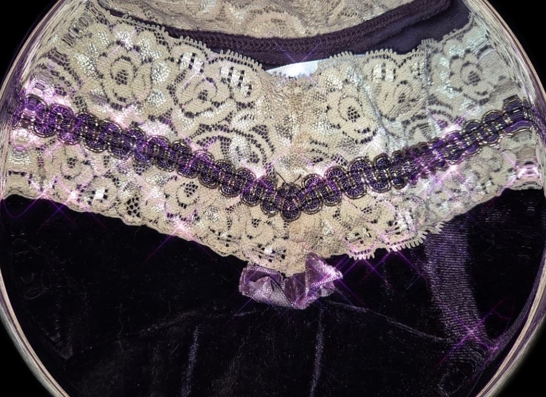 빈티지 퍼플 벨벳 레이스 탑 상품이미지2