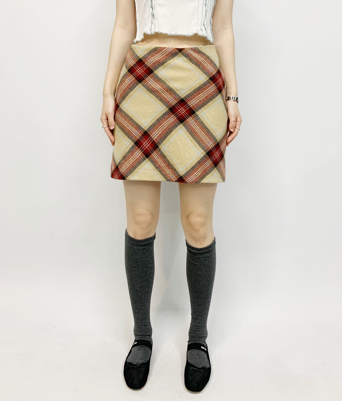 로라 애슐리 타탄 체크 스커트 상품이미지1