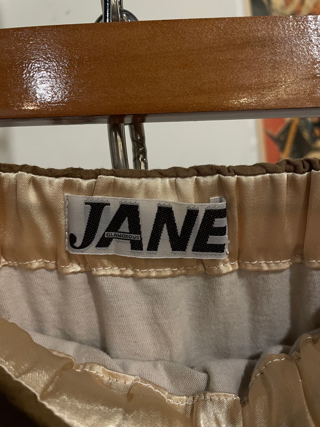 셔링 자수 레이스 브라운 스커트 모리 갸루 상품이미지5