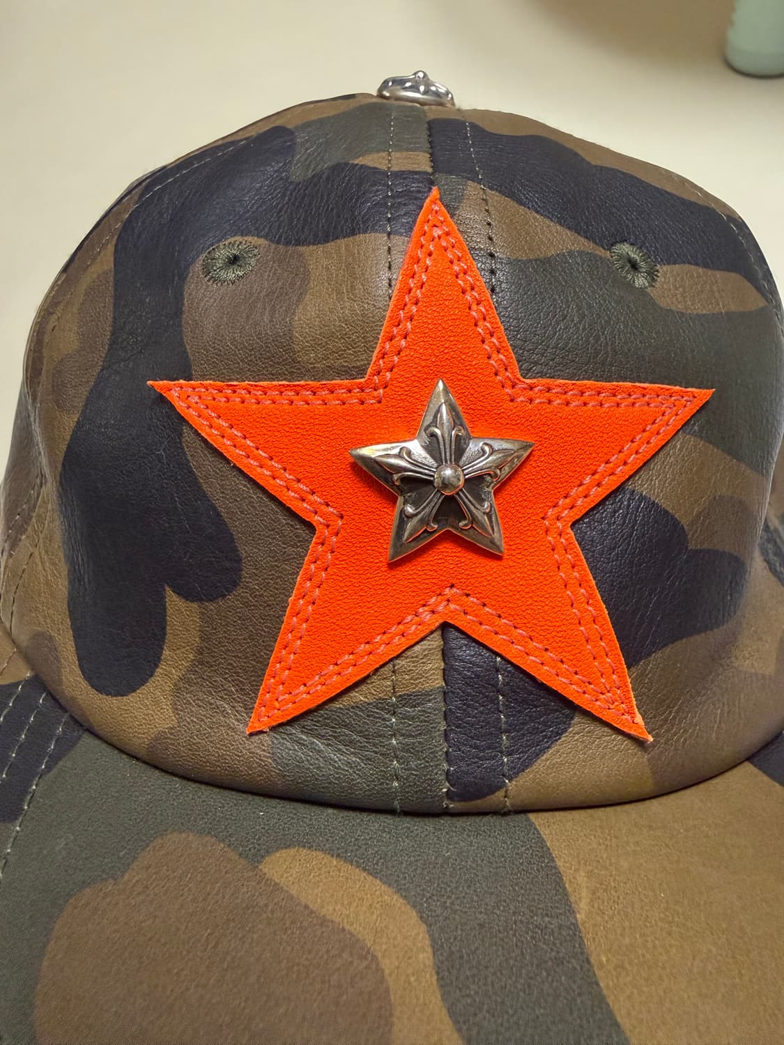 크롬하츠 정품 초레어 한정판 레더 캡 모자 새상품 상품이미지1