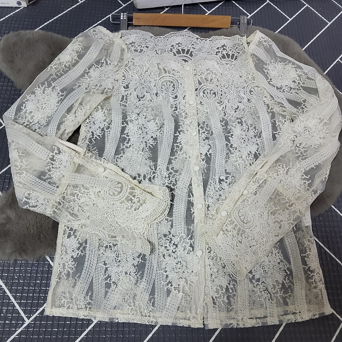 시스루 오프숄더 블라우스 나시 세트 55 상품이미지6