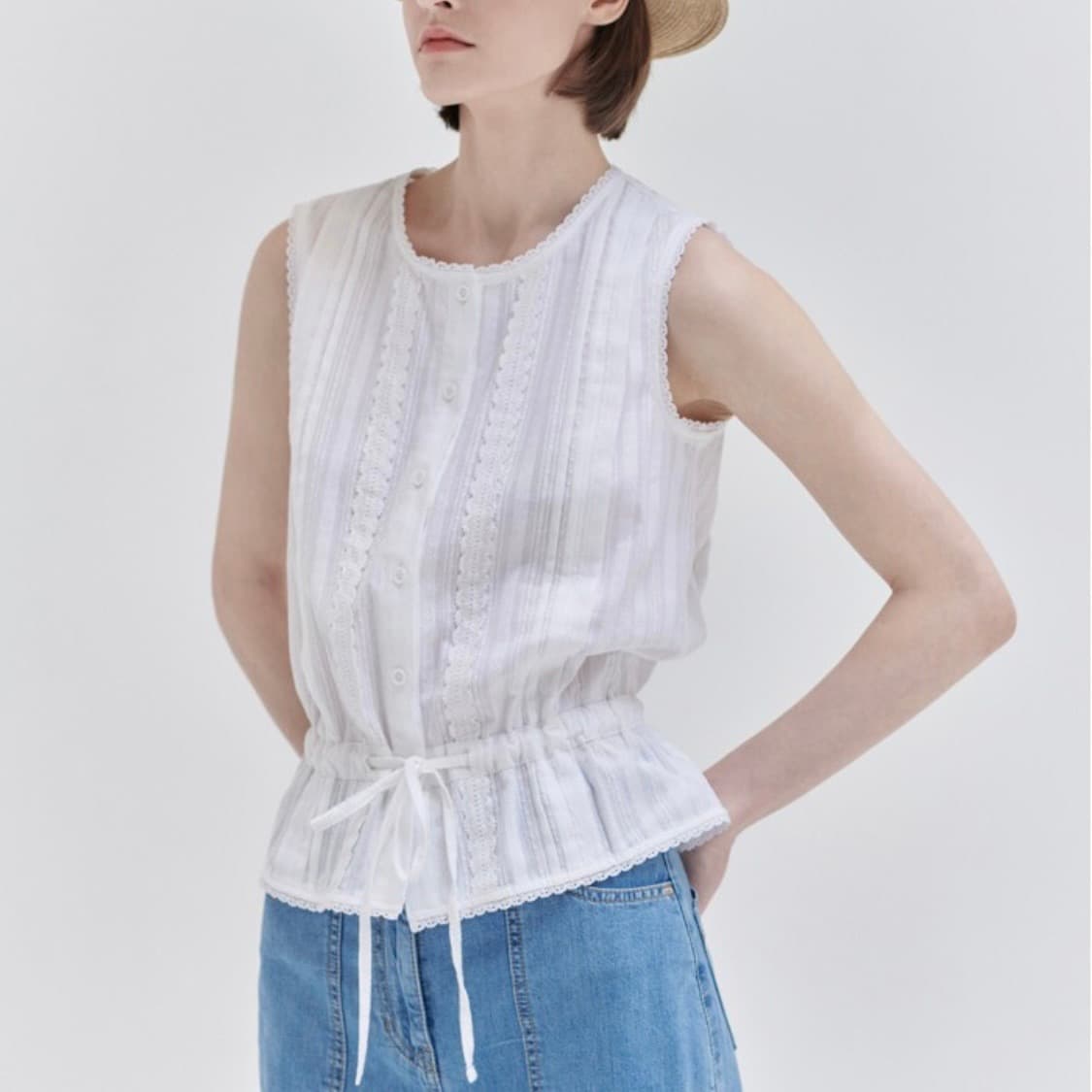 24SS 닐바이피 레이스 패치 썸머 블라우스 상품이미지3