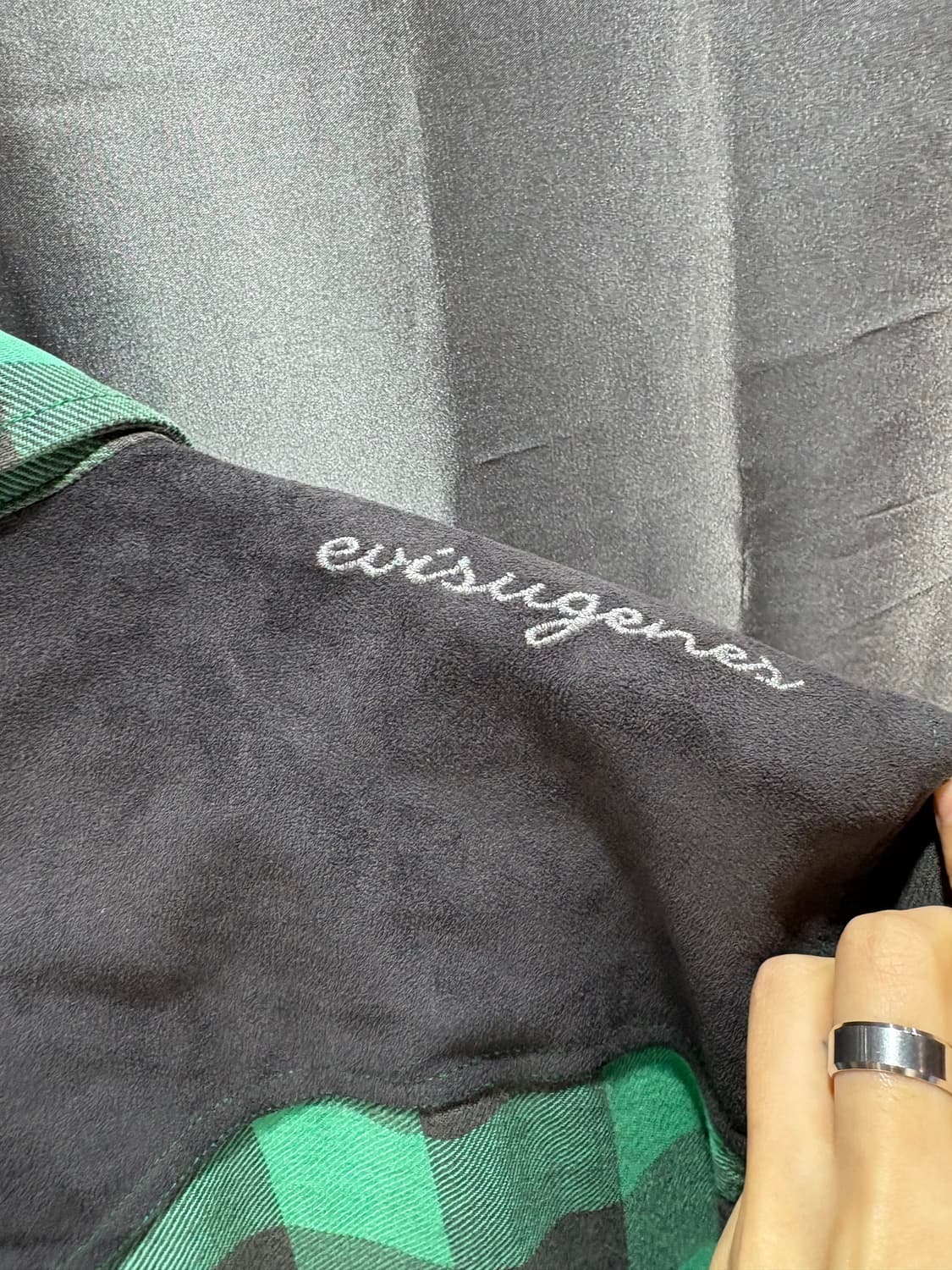 M EVISU 에비수 심볼로고 투포켓 버튼 체크셔츠 상품이미지5