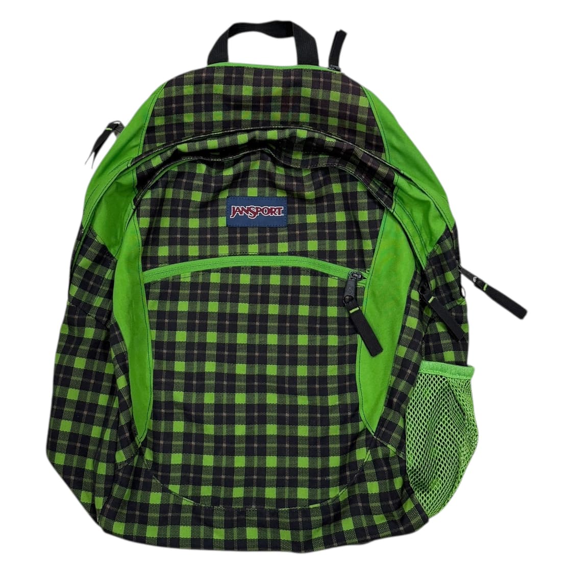 잔스포츠 빈티지 체크 패턴 백팩 가방 그린 상품이미지1