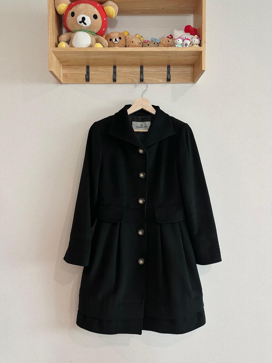 jpn viaggio blu 울 앙고라 혼방 레이어드 일본맛 브랙 코트 상품이미지1