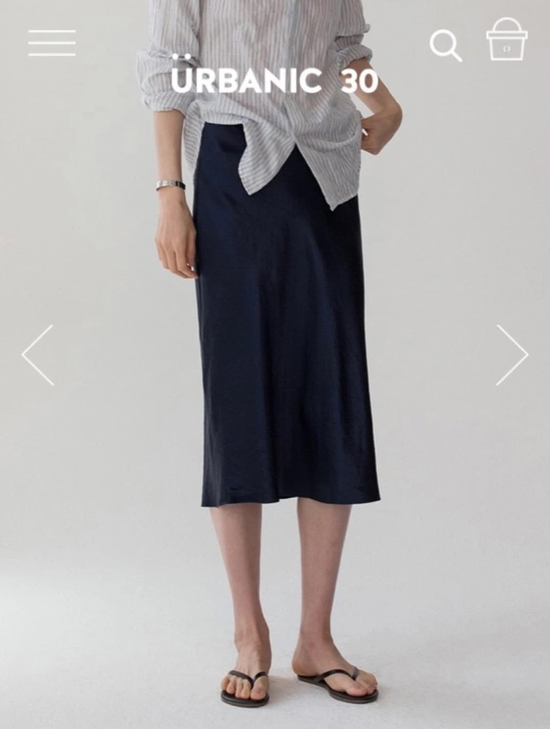 얼바닉30 새틴스커트 네이비 상품이미지3