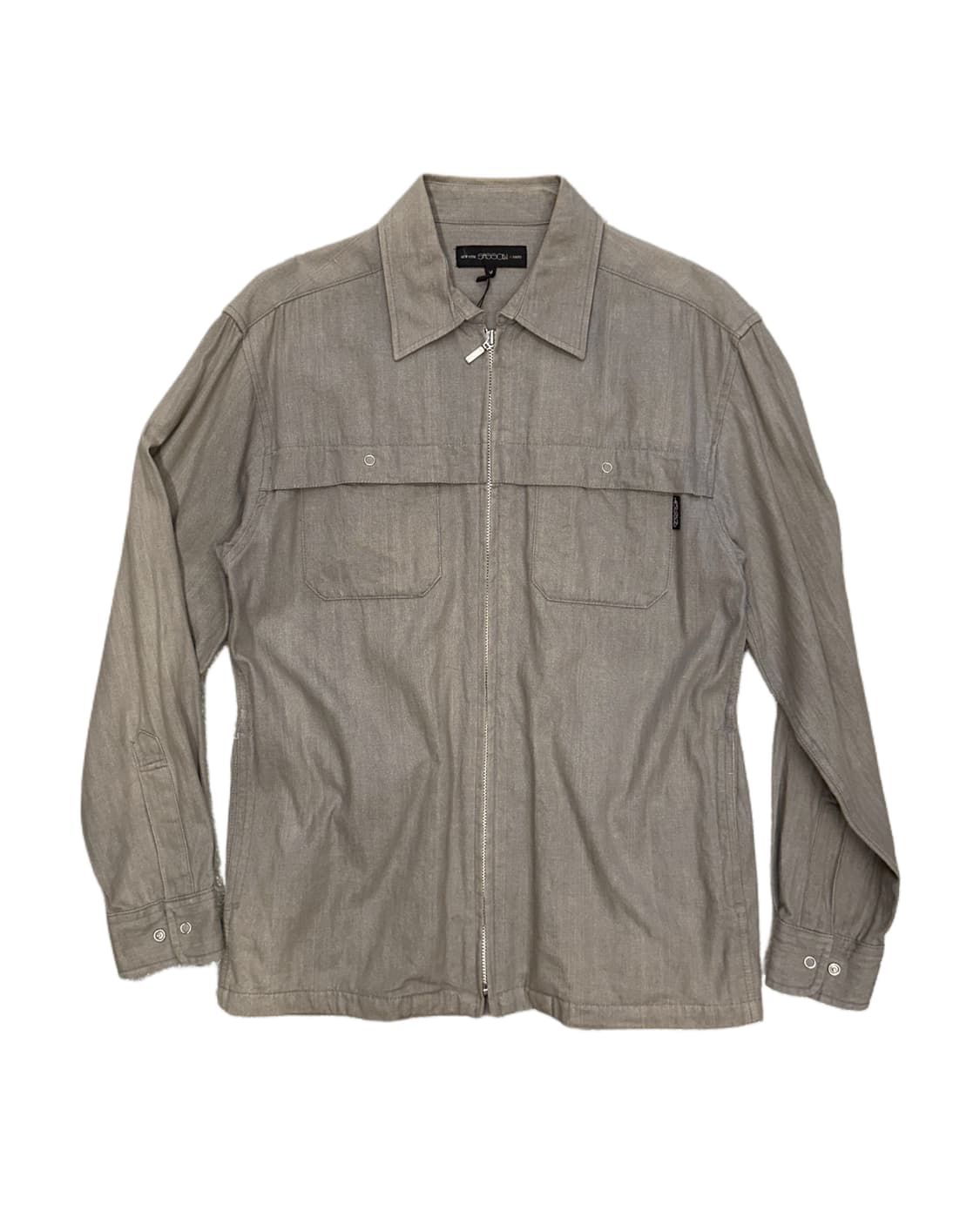 grey denim zip-up shirt jacket 상품이미지1