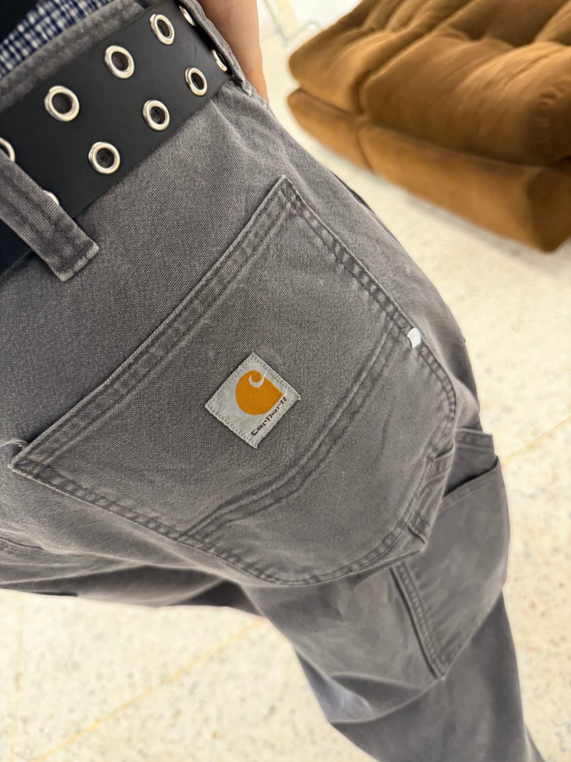 90s'커스텀 카하트 워크팬츠 회색 상품이미지5