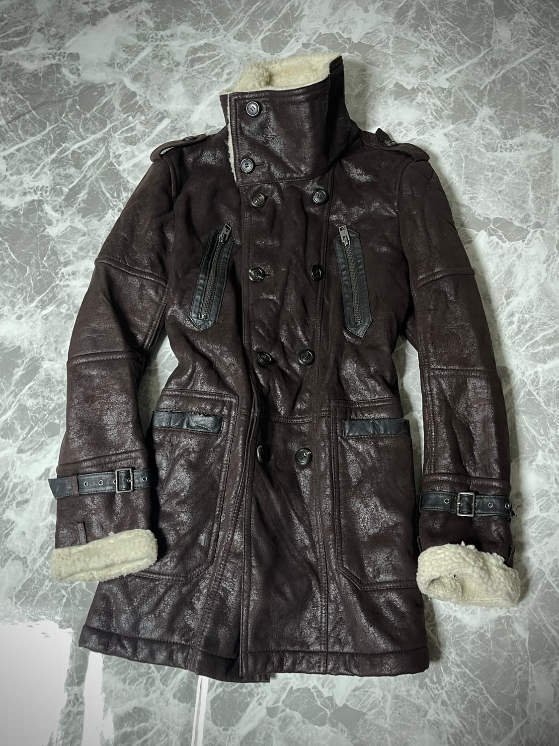 Fur leather coat 상품이미지1