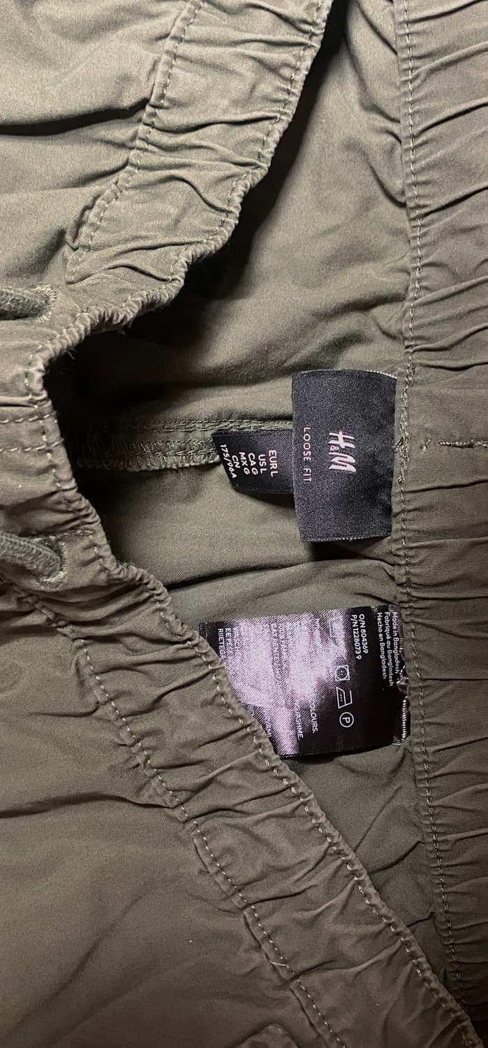 H&M 루즈핏 올리브 파라슈트 팬츠 L 상품이미지3
