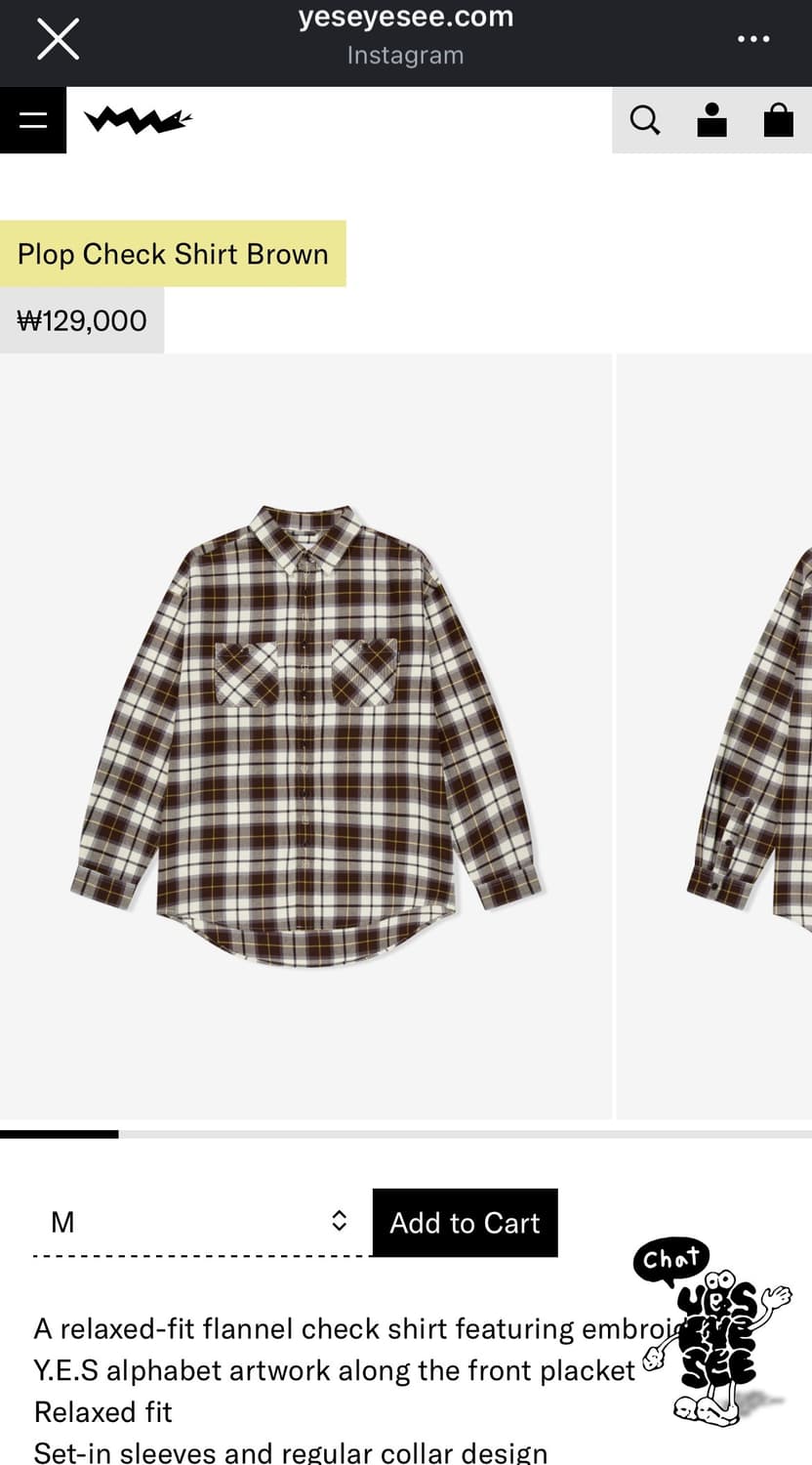 예스아이씨 셔츠 M 상품이미지1